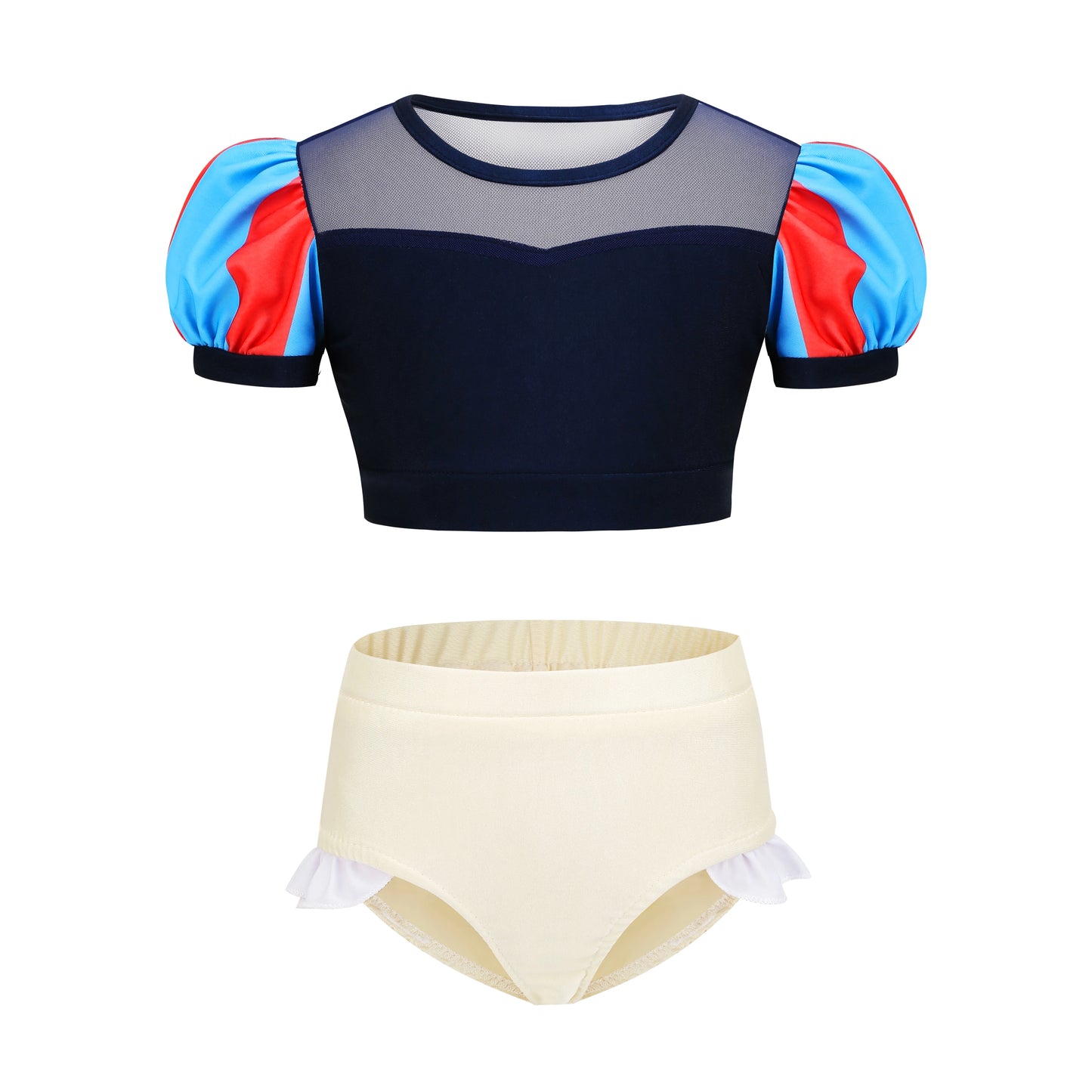 2 3 4 6 8 Yrs Girls Summer Swimming Clothing Bikini Two Pieces Set Princess Cosplay Beach Pool Costume Swimsuit Bathing Outfit