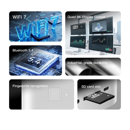 Beelink GTR9 Pro AMD Ryzen AI MAX+ 395 AI Mini PC Windows 11 LPDDR5 128GB 2TB Wifi7 BT5.4 8K Fingerprint Desktop Gamer PC