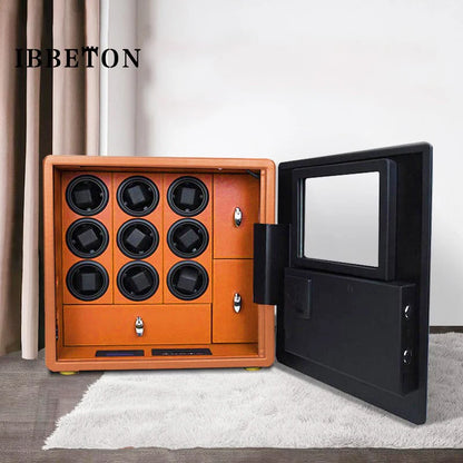 Watch Winder Explosion proof Glass Watch Safe German Mechanical Watch Box 6-9-12 Table Position Automatic Shaking Watch Safe Con
