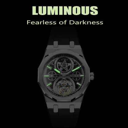 AESOP Men Flying Tourbillon Movement Mechanical Automatic Luxury Watches Wristwatches Skeleton Watch Brand For Man Sapphire
