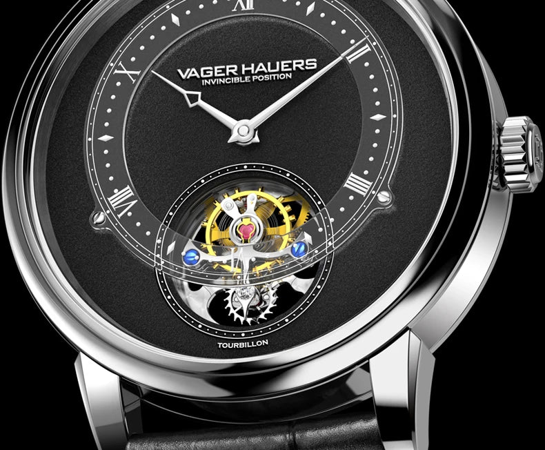 New Year's watch gift  limited edition genuine watch men's mechanical watch tourbillon hollow leather waterproof