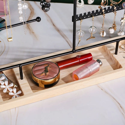 Multifunctional Earring Display Rack Necklace Ring Storage Rack Detachable Wooden Bottom Women Bracelet Watch Jewelry 2030