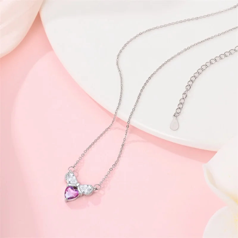 New 925 Sterling Silver Cupid Arrow Mobius Butterfly Dragonfly Sparkling Simple Heart Guardian Necklace 100% 925 Sterling Silver