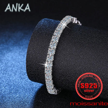 sterling silver 925 moissanite tennis bracelet 0.3ct  full row moissanite bracelet  tennis bracelet