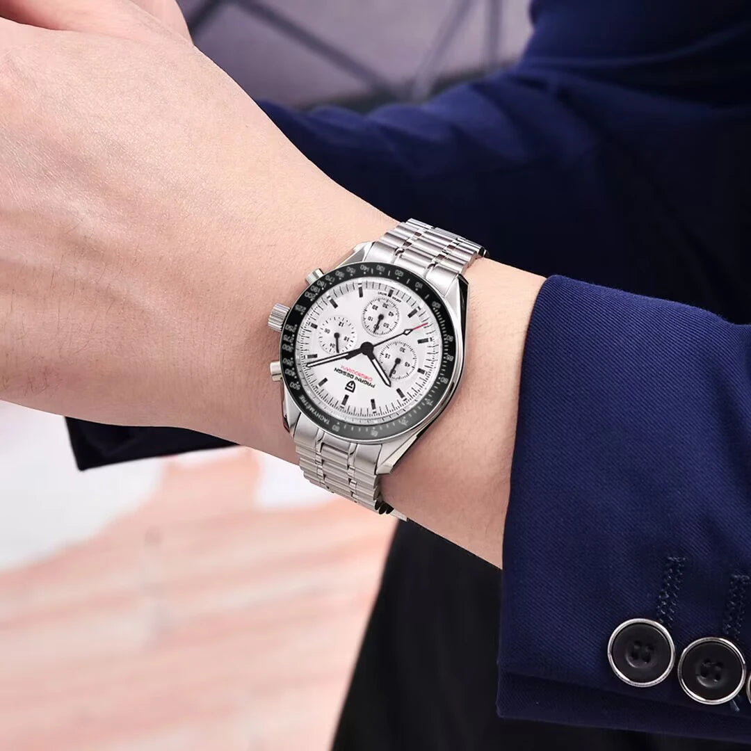 PAGANI DESIGN New Retro Watch Luxury Moon Quartz Watches For Men Stainless steel Luminous waterproof Sport Chronograph Man 2025