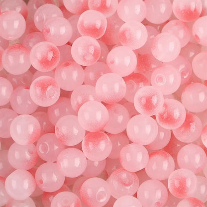 50pcs 8mm Glass Imitation Jade Bead Gradient Double Color Round Bead Handmade DIY Bracelet Necklace Jewelry Making Loose Bead Ma
