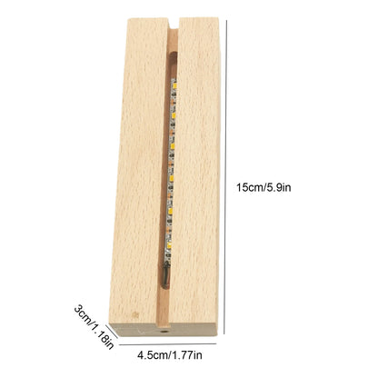 1-10PCS LED Wood Light Display Crystal Wooden Lighted Base Stand Acrylic Light Plate Base USB Wooden Base for Resin Art Light
