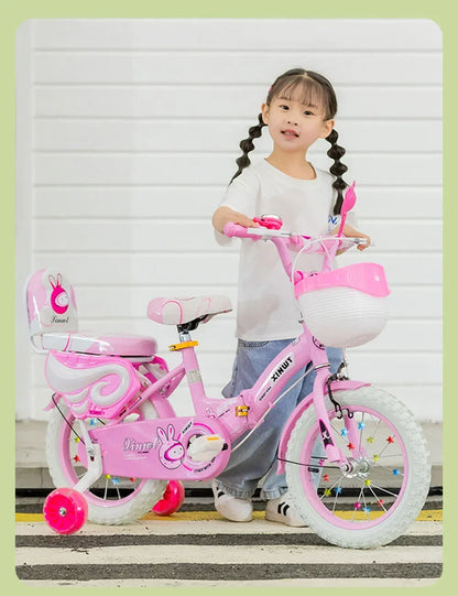 Girls Bike for Kids 12 14 16 Inch Kids Bike with Training Wheels & Dual Brakes Toddler Bicycle with Basket Birthday Gift for Boy