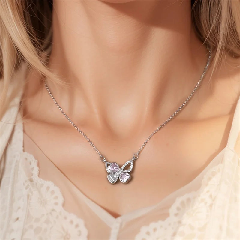 New 925 Sterling Silver Cupid Arrow Mobius Butterfly Dragonfly Sparkling Simple Heart Guardian Necklace 100% 925 Sterling Silver