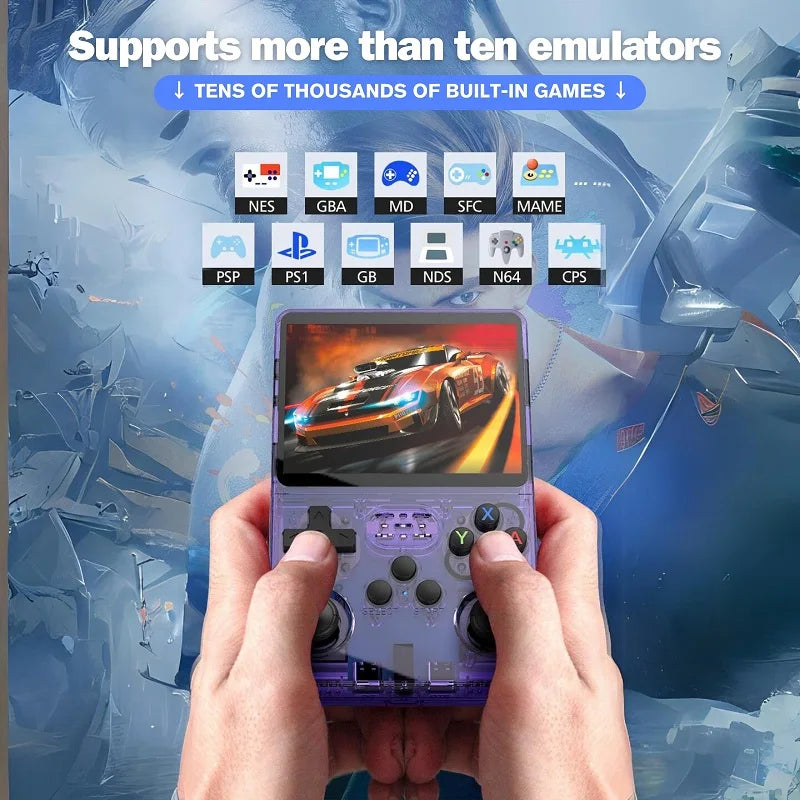 R36S Retro Game Console Arkos System 3.5" IPS Screen Portable Pocket Player 64GB 15000+128G 20000+ Games best Boy gifts